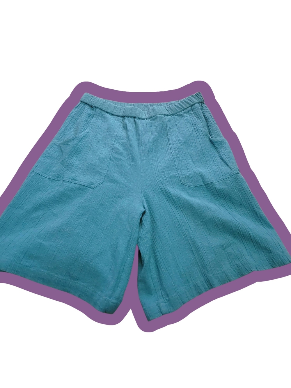 NorthStyle Teal Wide-Leg Pull-On Bermuda Shorts